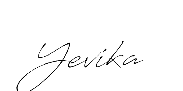 Yevika stylish signature style. Best Handwritten Sign (Antro_Vectra) for my name. Handwritten Signature Collection Ideas for my name Yevika. Yevika signature style 6 images and pictures png