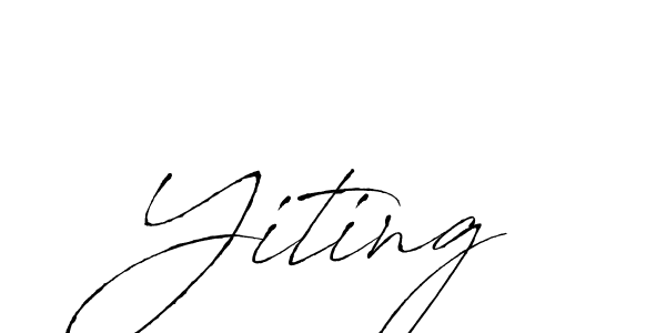 Use a signature maker to create a handwritten signature online. With this signature software, you can design (Antro_Vectra) your own signature for name Yiting. Yiting signature style 6 images and pictures png