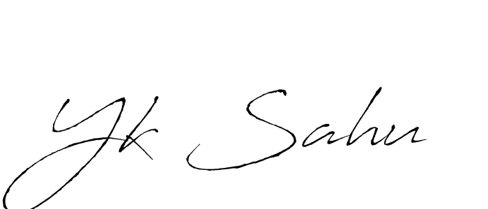 The best way (Antro_Vectra) to make a short signature is to pick only two or three words in your name. The name Yk Sahu include a total of six letters. For converting this name. Yk Sahu signature style 6 images and pictures png