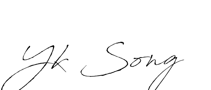 How to make Yk Song signature? Antro_Vectra is a professional autograph style. Create handwritten signature for Yk Song name. Yk Song signature style 6 images and pictures png