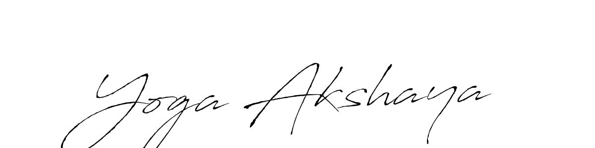How to make Yoga Akshaya name signature. Use Antro_Vectra style for creating short signs online. This is the latest handwritten sign. Yoga Akshaya signature style 6 images and pictures png