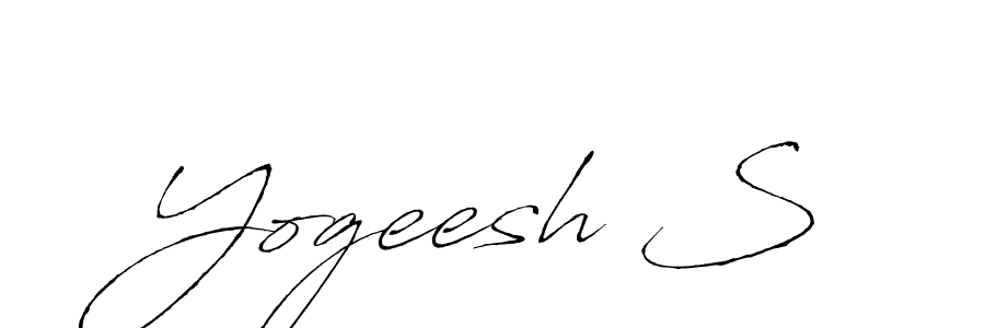 The best way (Antro_Vectra) to make a short signature is to pick only two or three words in your name. The name Yogeesh S include a total of six letters. For converting this name. Yogeesh S signature style 6 images and pictures png