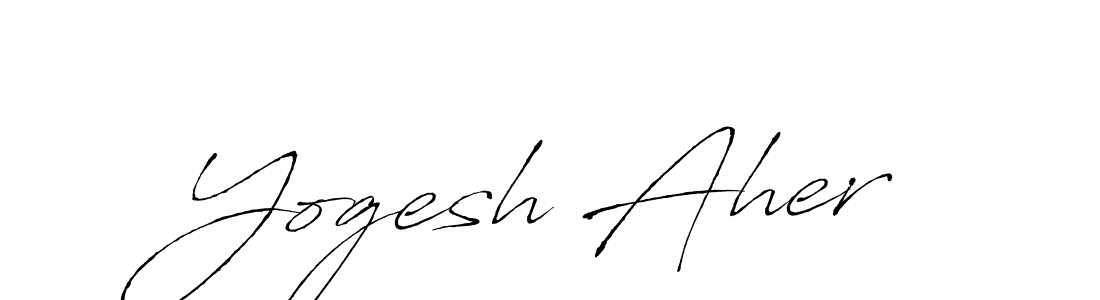 How to make Yogesh Aher name signature. Use Antro_Vectra style for creating short signs online. This is the latest handwritten sign. Yogesh Aher signature style 6 images and pictures png