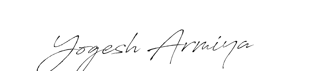 Make a beautiful signature design for name Yogesh Armiya. With this signature (Antro_Vectra) style, you can create a handwritten signature for free. Yogesh Armiya signature style 6 images and pictures png