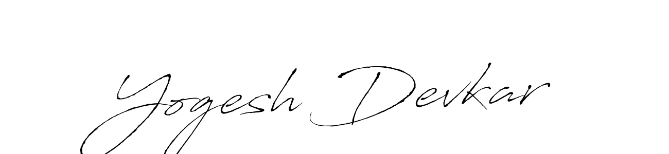 How to make Yogesh Devkar name signature. Use Antro_Vectra style for creating short signs online. This is the latest handwritten sign. Yogesh Devkar signature style 6 images and pictures png
