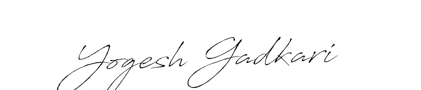 How to make Yogesh Gadkari name signature. Use Antro_Vectra style for creating short signs online. This is the latest handwritten sign. Yogesh Gadkari signature style 6 images and pictures png