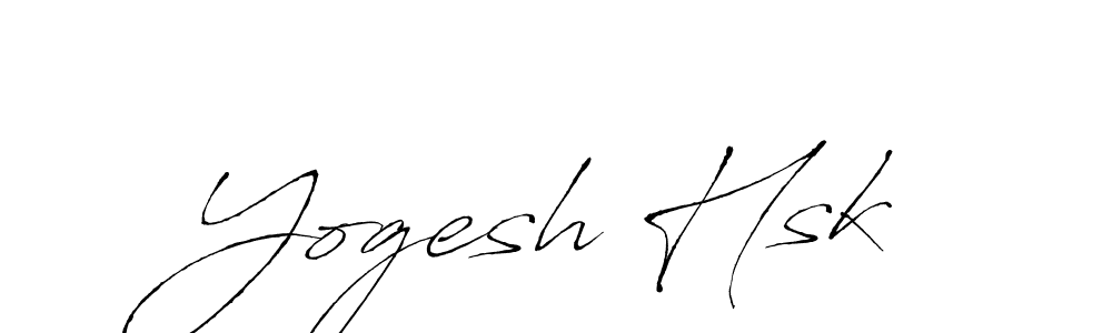 Yogesh Hsk stylish signature style. Best Handwritten Sign (Antro_Vectra) for my name. Handwritten Signature Collection Ideas for my name Yogesh Hsk. Yogesh Hsk signature style 6 images and pictures png