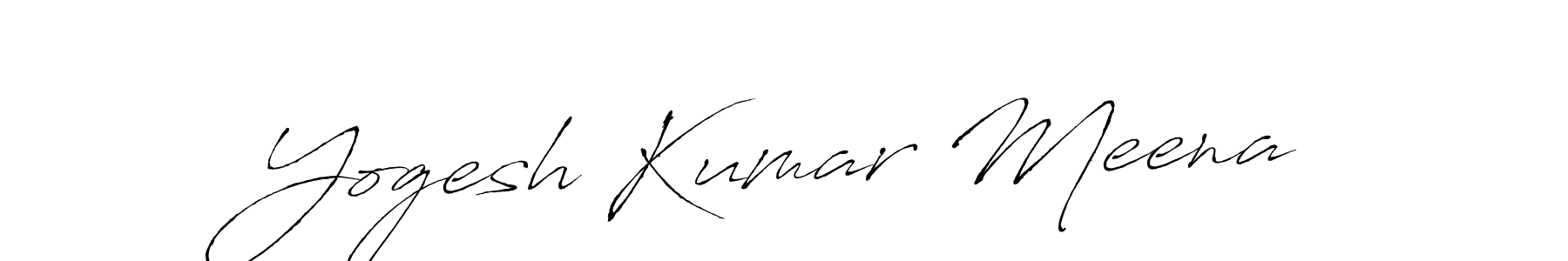How to make Yogesh Kumar Meena name signature. Use Antro_Vectra style for creating short signs online. This is the latest handwritten sign. Yogesh Kumar Meena signature style 6 images and pictures png
