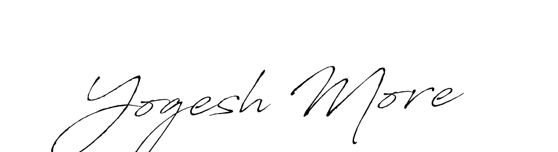 How to make Yogesh More name signature. Use Antro_Vectra style for creating short signs online. This is the latest handwritten sign. Yogesh More signature style 6 images and pictures png