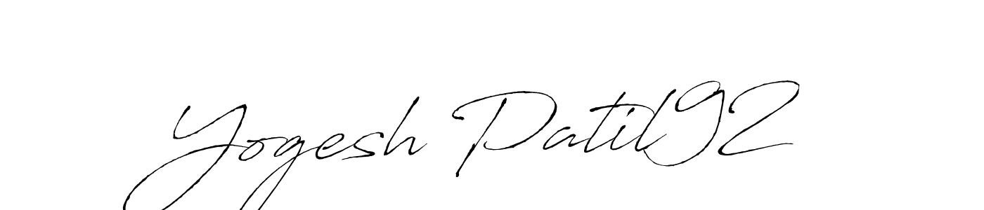 Create a beautiful signature design for name Yogesh Patil92. With this signature (Antro_Vectra) fonts, you can make a handwritten signature for free. Yogesh Patil92 signature style 6 images and pictures png