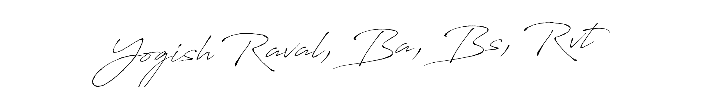 Antro_Vectra is a professional signature style that is perfect for those who want to add a touch of class to their signature. It is also a great choice for those who want to make their signature more unique. Get Yogish Raval, Ba, Bs, Rvt name to fancy signature for free. Yogish Raval, Ba, Bs, Rvt signature style 6 images and pictures png