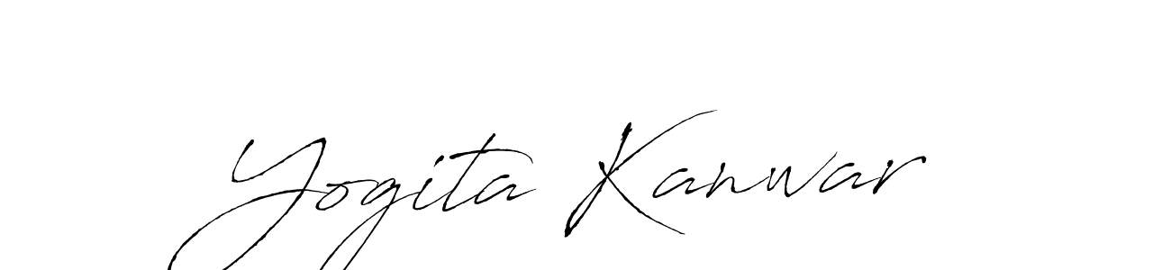 How to make Yogita Kanwar name signature. Use Antro_Vectra style for creating short signs online. This is the latest handwritten sign. Yogita Kanwar signature style 6 images and pictures png