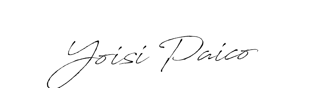 The best way (Antro_Vectra) to make a short signature is to pick only two or three words in your name. The name Yoisi Paico include a total of six letters. For converting this name. Yoisi Paico signature style 6 images and pictures png