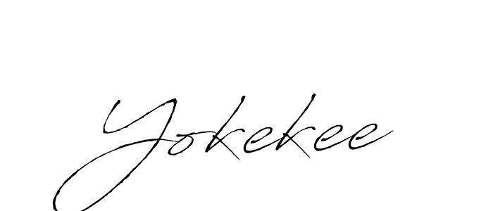 Make a beautiful signature design for name Yokekee. With this signature (Antro_Vectra) style, you can create a handwritten signature for free. Yokekee signature style 6 images and pictures png
