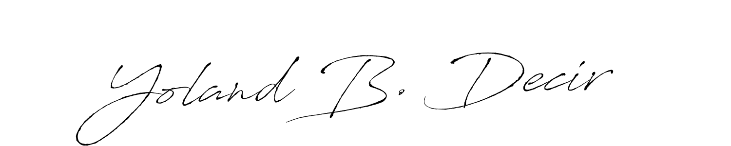 Also we have Yoland B. Decir name is the best signature style. Create professional handwritten signature collection using Antro_Vectra autograph style. Yoland B. Decir signature style 6 images and pictures png