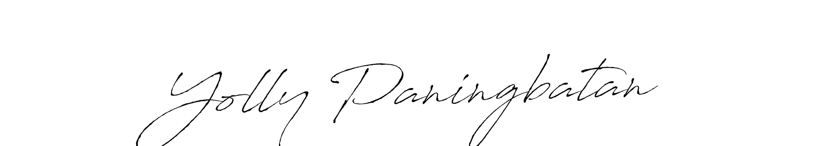 Make a beautiful signature design for name Yolly Paningbatan. With this signature (Antro_Vectra) style, you can create a handwritten signature for free. Yolly Paningbatan signature style 6 images and pictures png