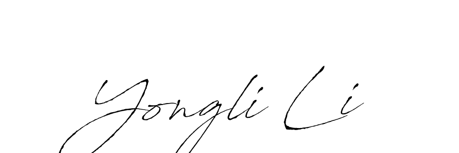 Create a beautiful signature design for name Yongli Li. With this signature (Antro_Vectra) fonts, you can make a handwritten signature for free. Yongli Li signature style 6 images and pictures png