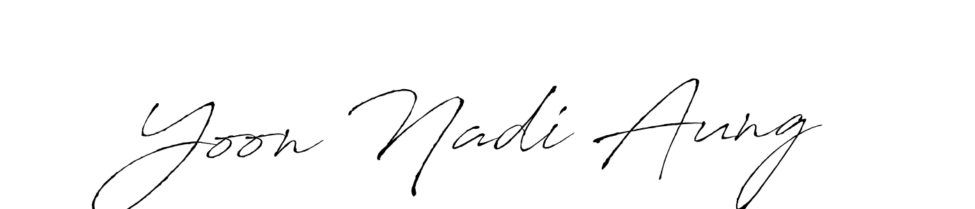 Use a signature maker to create a handwritten signature online. With this signature software, you can design (Antro_Vectra) your own signature for name Yoon Nadi Aung. Yoon Nadi Aung signature style 6 images and pictures png