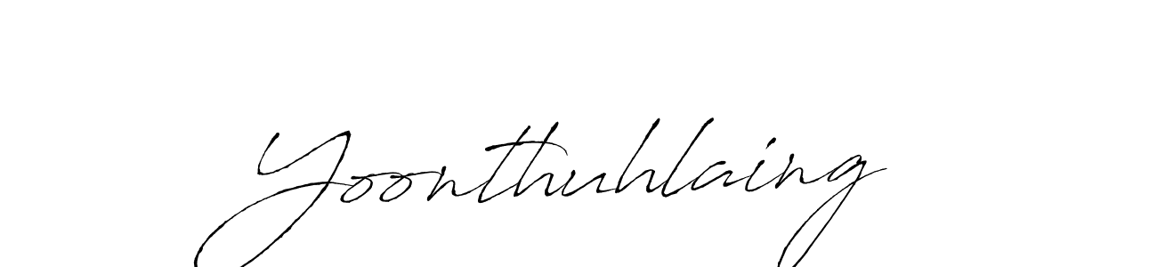 How to make Yoonthuhlaing name signature. Use Antro_Vectra style for creating short signs online. This is the latest handwritten sign. Yoonthuhlaing signature style 6 images and pictures png