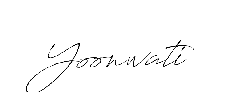 Use a signature maker to create a handwritten signature online. With this signature software, you can design (Antro_Vectra) your own signature for name Yoonwati. Yoonwati signature style 6 images and pictures png