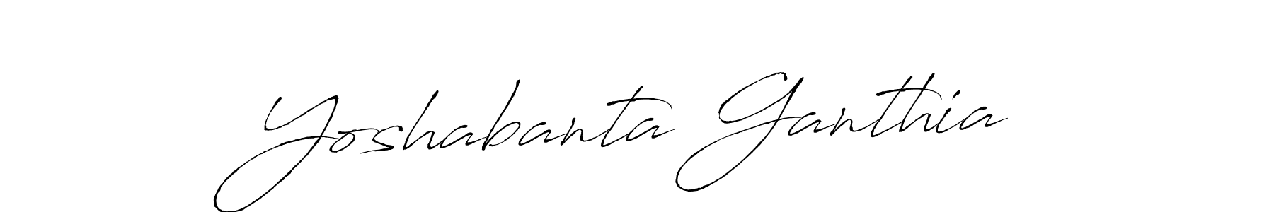 How to make Yoshabanta Ganthia name signature. Use Antro_Vectra style for creating short signs online. This is the latest handwritten sign. Yoshabanta Ganthia signature style 6 images and pictures png