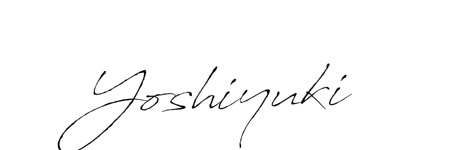 Design your own signature with our free online signature maker. With this signature software, you can create a handwritten (Antro_Vectra) signature for name Yoshiyuki. Yoshiyuki signature style 6 images and pictures png