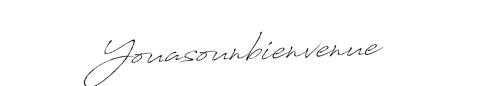 The best way (Antro_Vectra) to make a short signature is to pick only two or three words in your name. The name Youasounbienvenue include a total of six letters. For converting this name. Youasounbienvenue signature style 6 images and pictures png