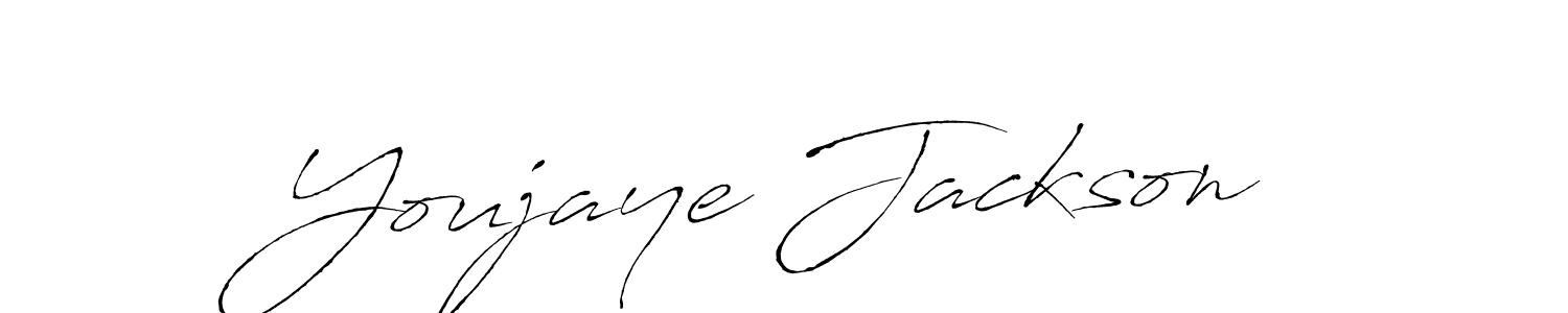 How to make Youjaye Jackson name signature. Use Antro_Vectra style for creating short signs online. This is the latest handwritten sign. Youjaye Jackson signature style 6 images and pictures png