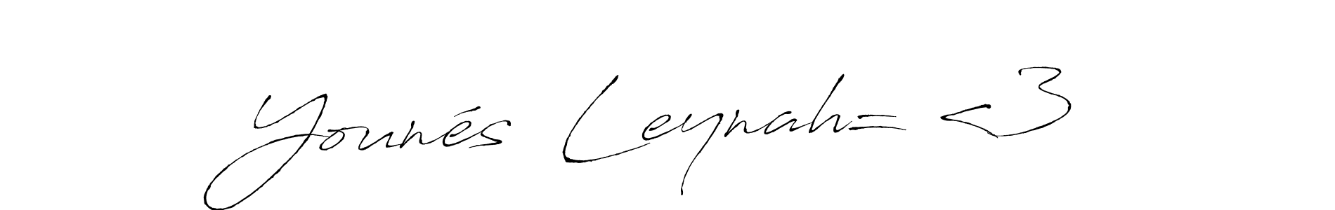 Use a signature maker to create a handwritten signature online. With this signature software, you can design (Antro_Vectra) your own signature for name Younés  Leynah= <3. Younés  Leynah= <3 signature style 6 images and pictures png