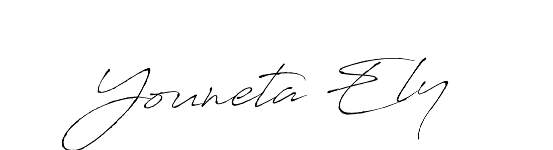 You should practise on your own different ways (Antro_Vectra) to write your name (Youneta Ely) in signature. don't let someone else do it for you. Youneta Ely signature style 6 images and pictures png