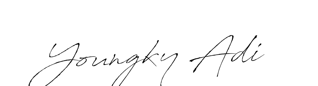 You should practise on your own different ways (Antro_Vectra) to write your name (Youngky Adi) in signature. don't let someone else do it for you. Youngky Adi signature style 6 images and pictures png