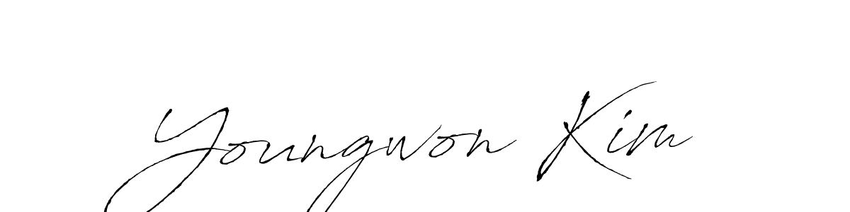 Create a beautiful signature design for name Youngwon Kim. With this signature (Antro_Vectra) fonts, you can make a handwritten signature for free. Youngwon Kim signature style 6 images and pictures png