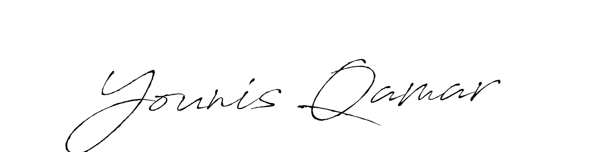 Design your own signature with our free online signature maker. With this signature software, you can create a handwritten (Antro_Vectra) signature for name Younis Qamar. Younis Qamar signature style 6 images and pictures png