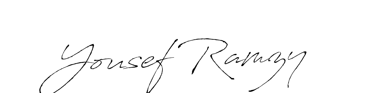 How to make Yousef Ramzy name signature. Use Antro_Vectra style for creating short signs online. This is the latest handwritten sign. Yousef Ramzy signature style 6 images and pictures png