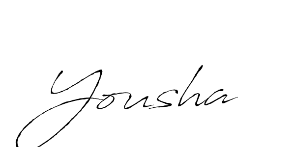 Yousha stylish signature style. Best Handwritten Sign (Antro_Vectra) for my name. Handwritten Signature Collection Ideas for my name Yousha. Yousha signature style 6 images and pictures png