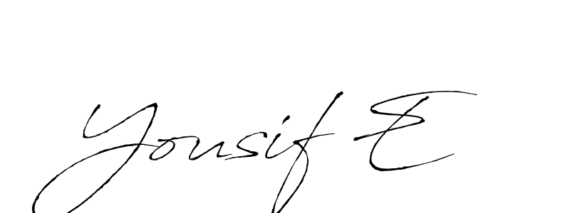 Use a signature maker to create a handwritten signature online. With this signature software, you can design (Antro_Vectra) your own signature for name Yousif E. Yousif E signature style 6 images and pictures png