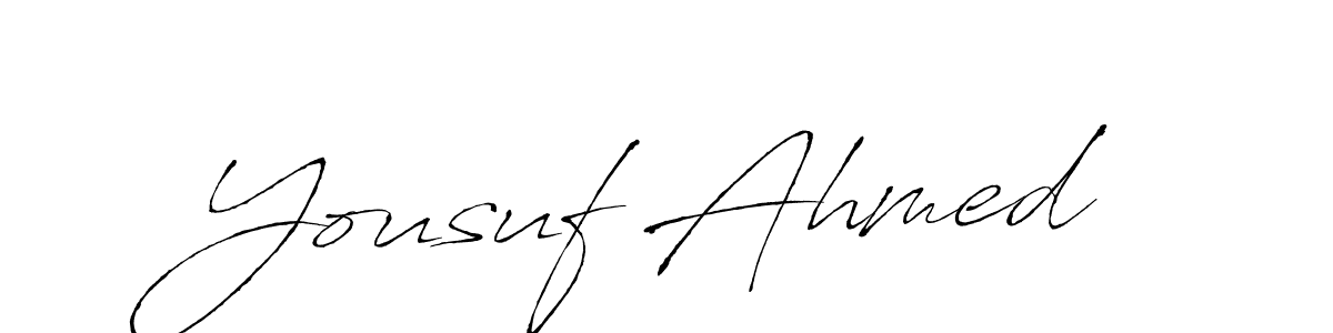 How to make Yousuf Ahmed name signature. Use Antro_Vectra style for creating short signs online. This is the latest handwritten sign. Yousuf Ahmed signature style 6 images and pictures png