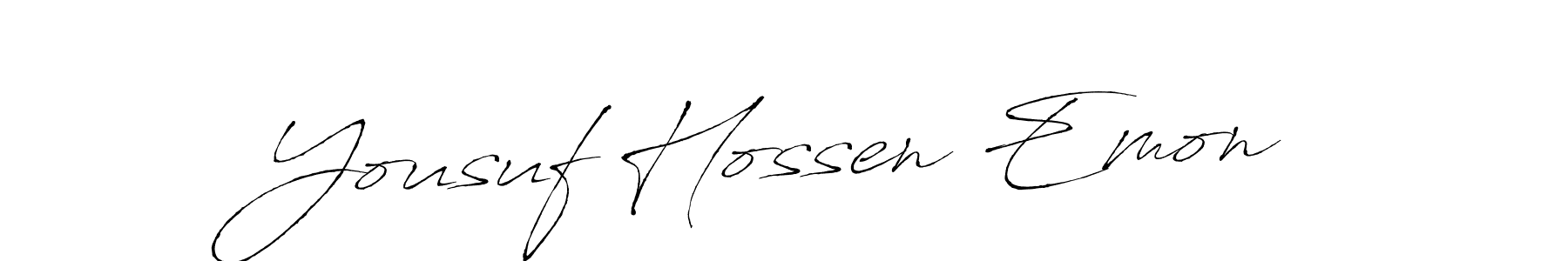 if you are searching for the best signature style for your name Yousuf Hossen Emon. so please give up your signature search. here we have designed multiple signature styles  using Antro_Vectra. Yousuf Hossen Emon signature style 6 images and pictures png