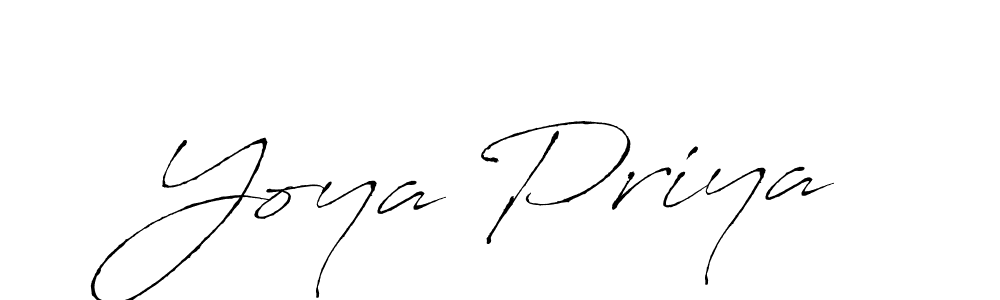 How to make Yoya Priya name signature. Use Antro_Vectra style for creating short signs online. This is the latest handwritten sign. Yoya Priya signature style 6 images and pictures png
