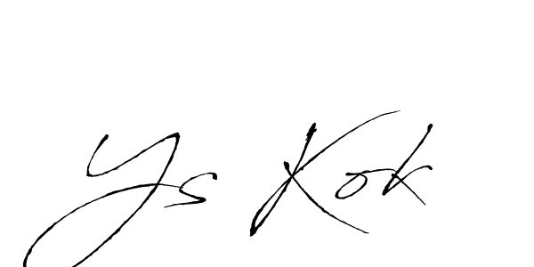 How to make Ys Kok signature? Antro_Vectra is a professional autograph style. Create handwritten signature for Ys Kok name. Ys Kok signature style 6 images and pictures png