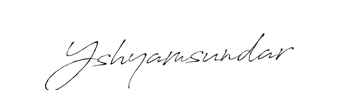 You should practise on your own different ways (Antro_Vectra) to write your name (Yshyamsundar) in signature. don't let someone else do it for you. Yshyamsundar signature style 6 images and pictures png