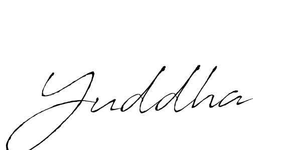 Use a signature maker to create a handwritten signature online. With this signature software, you can design (Antro_Vectra) your own signature for name Yuddha. Yuddha signature style 6 images and pictures png