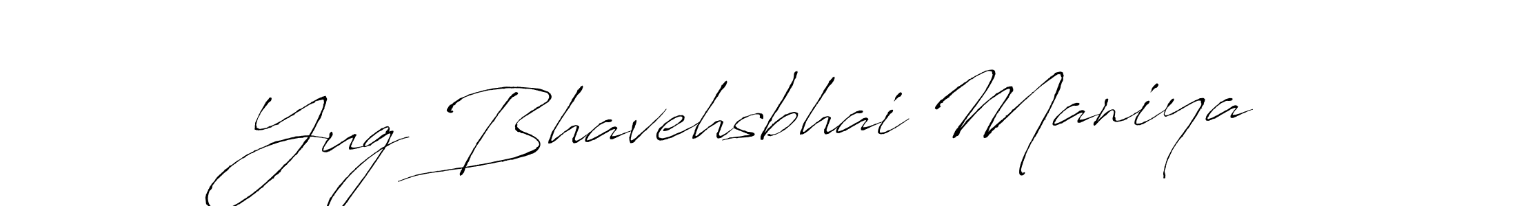 How to make Yug Bhavehsbhai Maniya signature? Antro_Vectra is a professional autograph style. Create handwritten signature for Yug Bhavehsbhai Maniya name. Yug Bhavehsbhai Maniya signature style 6 images and pictures png