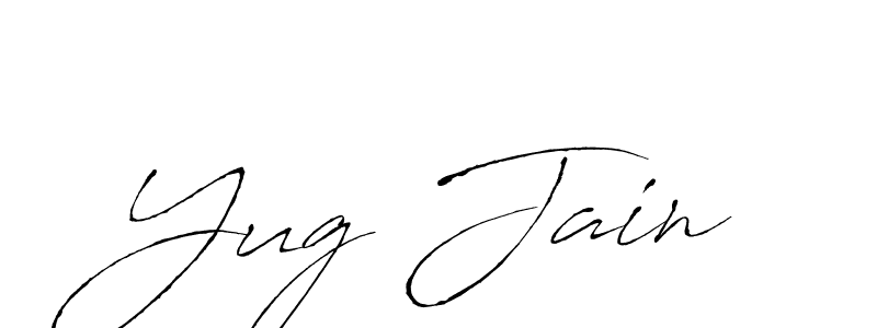 How to make Yug Jain name signature. Use Antro_Vectra style for creating short signs online. This is the latest handwritten sign. Yug Jain signature style 6 images and pictures png