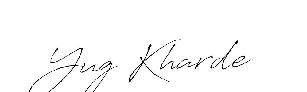 You should practise on your own different ways (Antro_Vectra) to write your name (Yug Kharde) in signature. don't let someone else do it for you. Yug Kharde signature style 6 images and pictures png