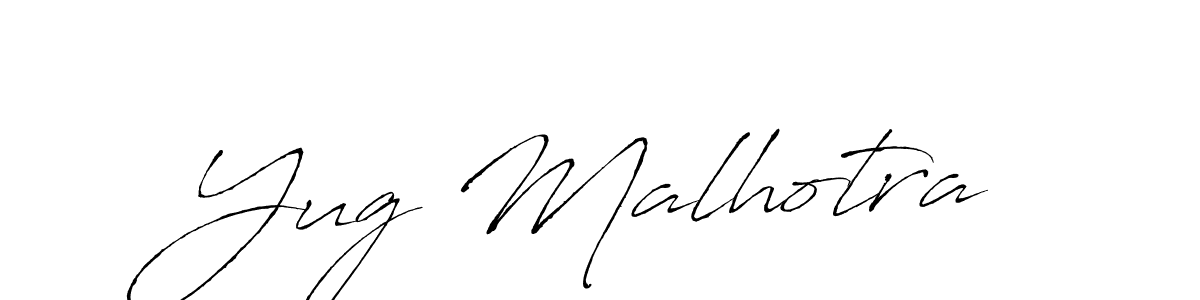 It looks lik you need a new signature style for name Yug Malhotra. Design unique handwritten (Antro_Vectra) signature with our free signature maker in just a few clicks. Yug Malhotra signature style 6 images and pictures png
