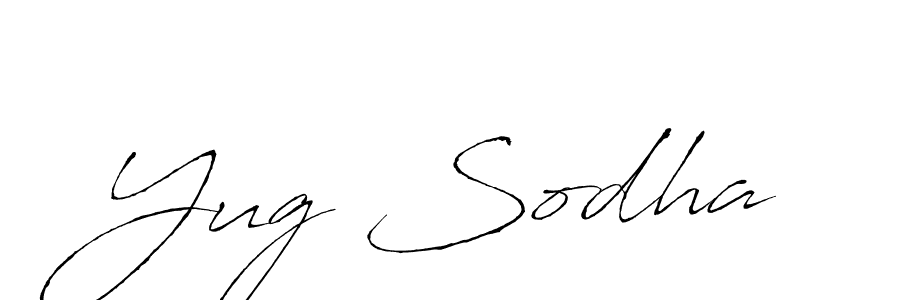 You should practise on your own different ways (Antro_Vectra) to write your name (Yug Sodha) in signature. don't let someone else do it for you. Yug Sodha signature style 6 images and pictures png