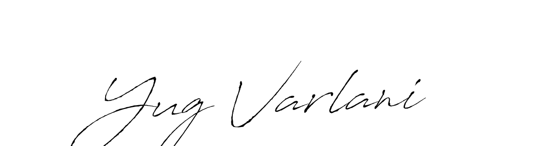 The best way (Antro_Vectra) to make a short signature is to pick only two or three words in your name. The name Yug Varlani include a total of six letters. For converting this name. Yug Varlani signature style 6 images and pictures png