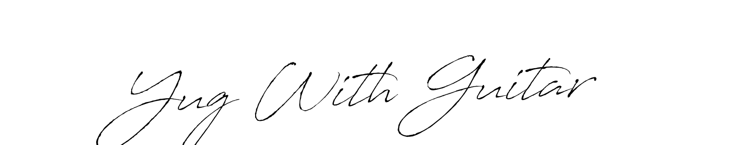 How to make Yug With Guitar signature? Antro_Vectra is a professional autograph style. Create handwritten signature for Yug With Guitar name. Yug With Guitar signature style 6 images and pictures png