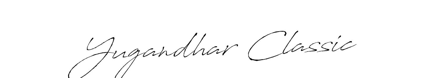 How to make Yugandhar Classic signature? Antro_Vectra is a professional autograph style. Create handwritten signature for Yugandhar Classic name. Yugandhar Classic signature style 6 images and pictures png